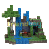 Магнитный конструктор Minecraft «Тайная база у водопада» (308 блоков)