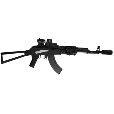Игрушечный автомат гель-бластер на орбизах АК-47 PRO FULL BLACK + коллиматорный прицел + магнифер + фонарик 3в1 + трейсер с эффектом дыма + дополнительный магазин с подсветкой