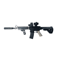 Игрушечный автомат M4A1 Full carbon v2 + магнифер + коллиматорный прицел