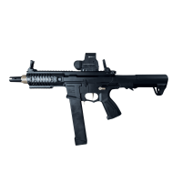 Игрушечный пистолет-пулемёт на орбизах ARP9 Full Black + коллиматорный прицел