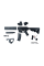 Игрушечный автомат M4A1 Full Black v2 + магнифер + коллиматорный прицел