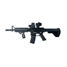 Игрушечный автомат M4A1 Full Black v2 + магнифер + коллиматорный прицел