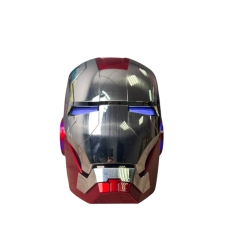 Супергеройська маска Залізної людини срібного кольору (Iron Man) з підсвіткою, рухомими елементами, звуковими ефектами та голосовим керуванням | Marvel | Зарядка в комплекті