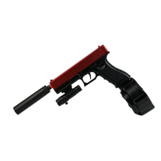 Дитячий Іграшковий Пістолет Гель Бластер на Орбізах Glock Candy Apple + Глушник + лазерний приціл + 2 Обойми та Барабан + 10 тисяч орбізів
