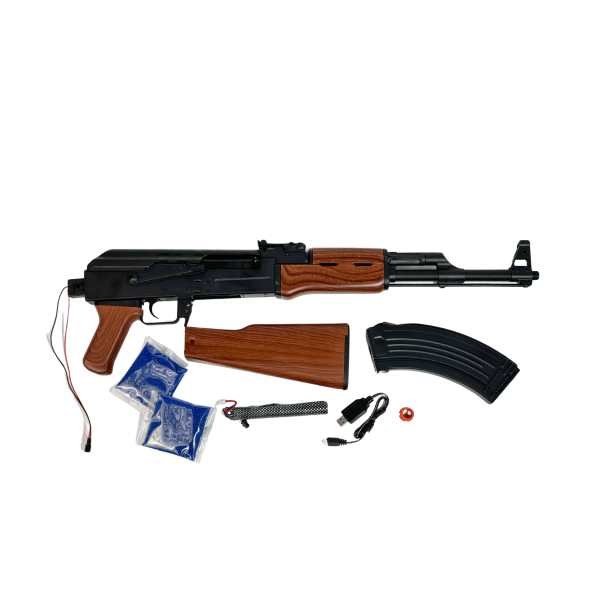 Игрушечный гель-бластер на орбизах AK-47 + 30 тысяч орбизов PRO WOOD EDITION