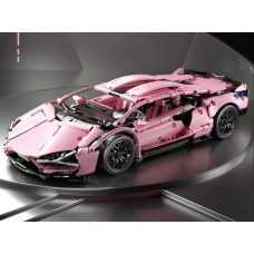 Конструктор спортивна машинка на радіокерування Lamborghini Pink з підсвіткою