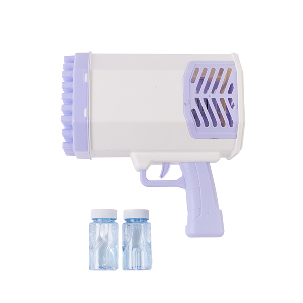 Іграшковий автоматичний пістолет - кулемет для створення мильних бульбашок ∙ Генератор бульбашок Bubble Gun + 2 пляшечки мила фіолетовий