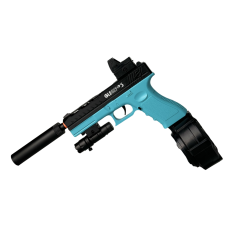 Іграшковий Пістолет Glock17 Menthol Гель Бластер на Орбізах + Глушник + лазерний приціл + 2 Магазини та Барабан + 10 тисяч орбізів