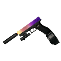 Дитячий Іграшковий Пістолет Glock17 Градієнт Fade LIMITED EDITION Гель Бластер на Орбізах + Глушник + лазерний приціл + 2 Магазини та Барабан 